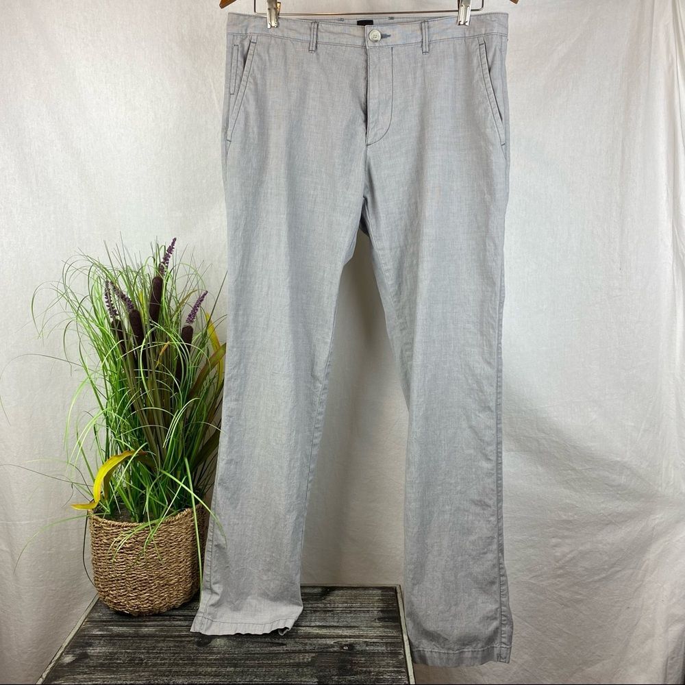 Hugo Boss Gray Thin Striped Trouser Pants 32